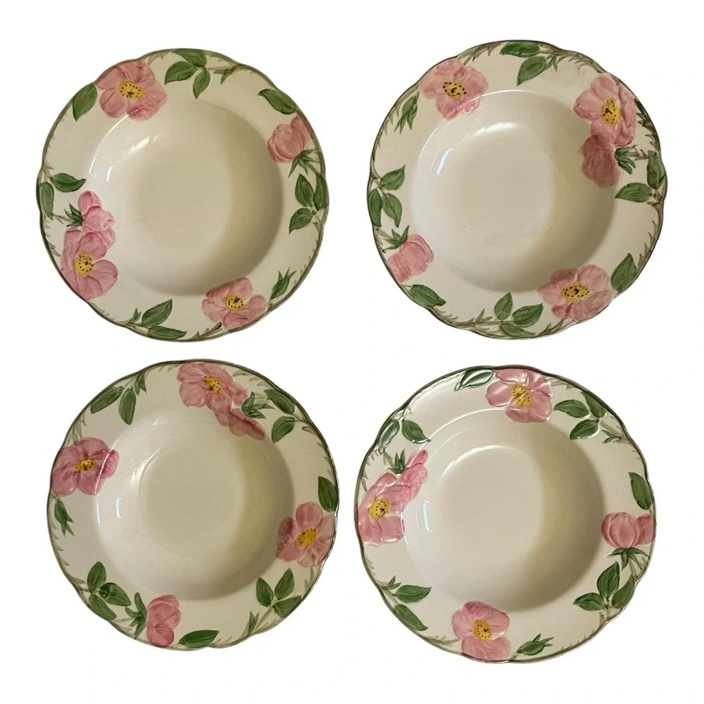 Franciscan Desert Rose Stoneware 20 Piece Set- Fruit, Bread, Salad, Dinner, Soup